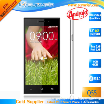 GSM/WCDMA 3G Smart Mobile Phone with Quad Core Mtk 6582 1.3GHz
